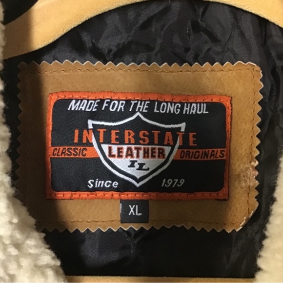 80s Vintage Interstate Leather Smoker Western Native Suede Leather Bomber Jacket - Picture 4 of 13